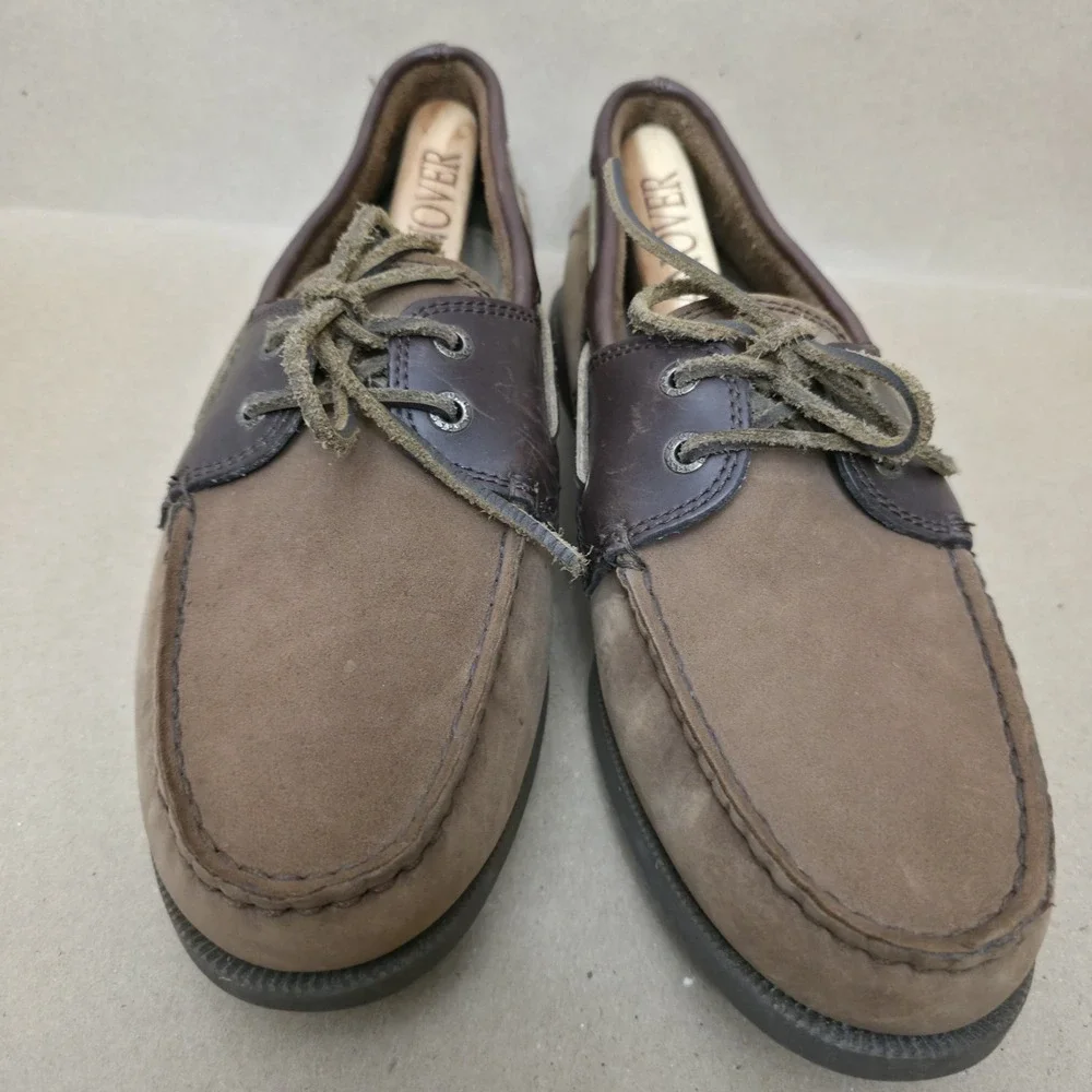 G.H. Bass Hampton (Sz 9 W) Core 2 Mens Boat Shoes Brown Nubuck Loafers Wide